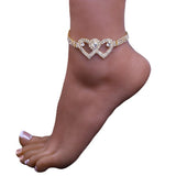 Shining Crystal Heart Anklet