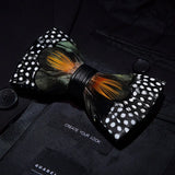 Green Orange Fashion Handmade Feather Bowtie Suit Accessories