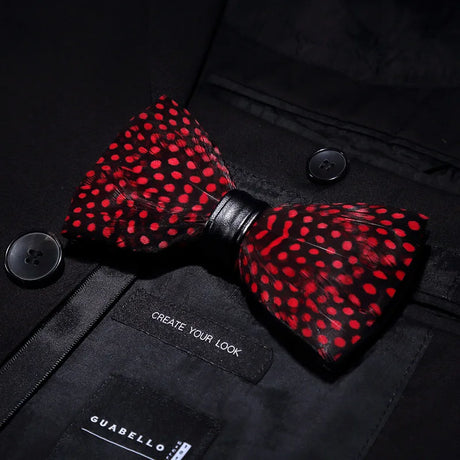Red Fashion Handmade Feather Bowtie Suit Accessories