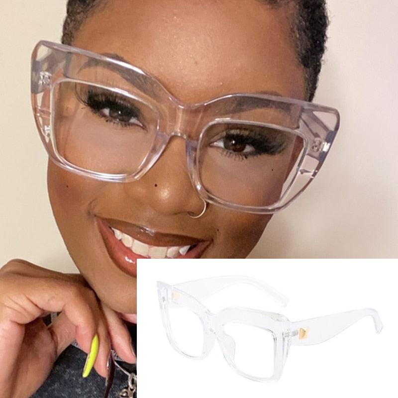 Oversized Clear Square Reading Eyeglasses