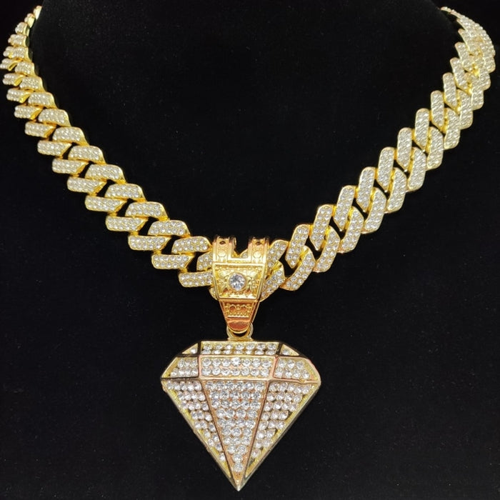 Diamond Design Cuban Chain Necklace
