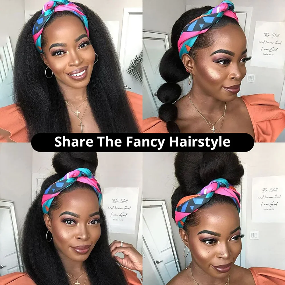 Brazilian Kinky Headband Human Hair Wig