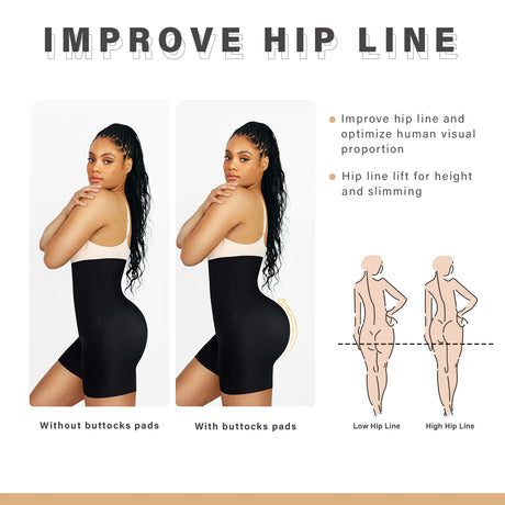 Removable Buttock Pads Body Shaper