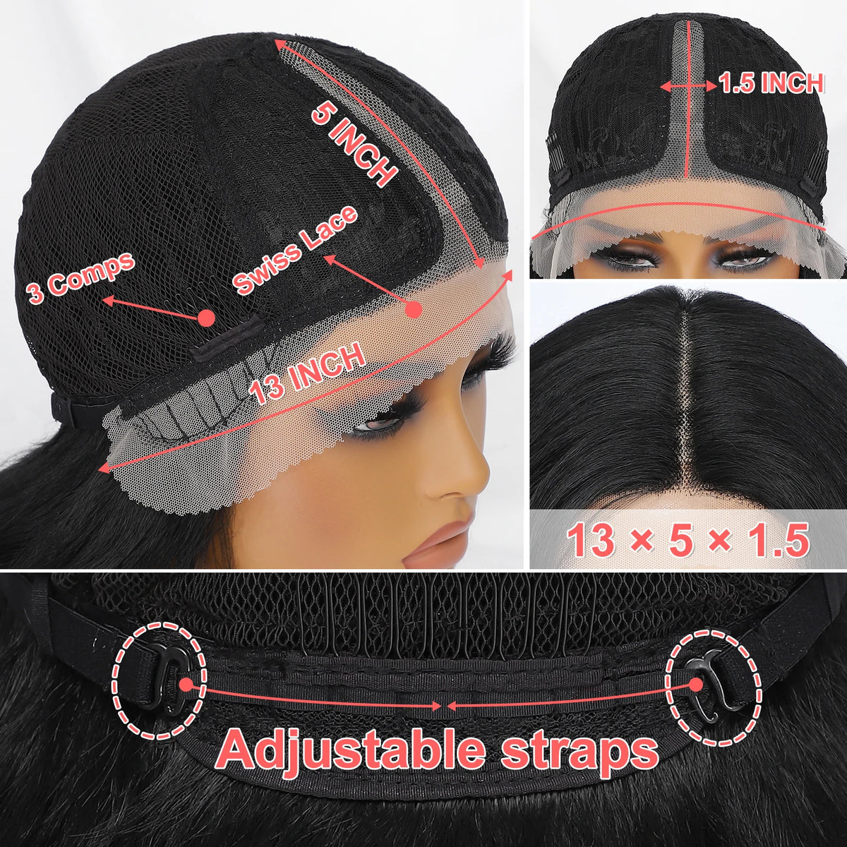 Size of 24 Inch Jerry Curl Synthetic Lace Kinky Curly Wigs
