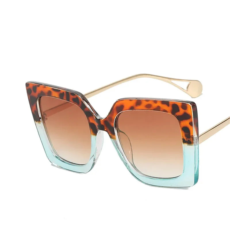 Retro Fashion Design Gradient Oversized Sunglasses