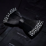 Black Fashion Handmade Feather Bowtie Suit Accessories
