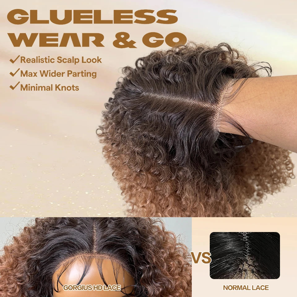24 Inch Jerry Curl Synthetic Lace Kinky Curly Wigs