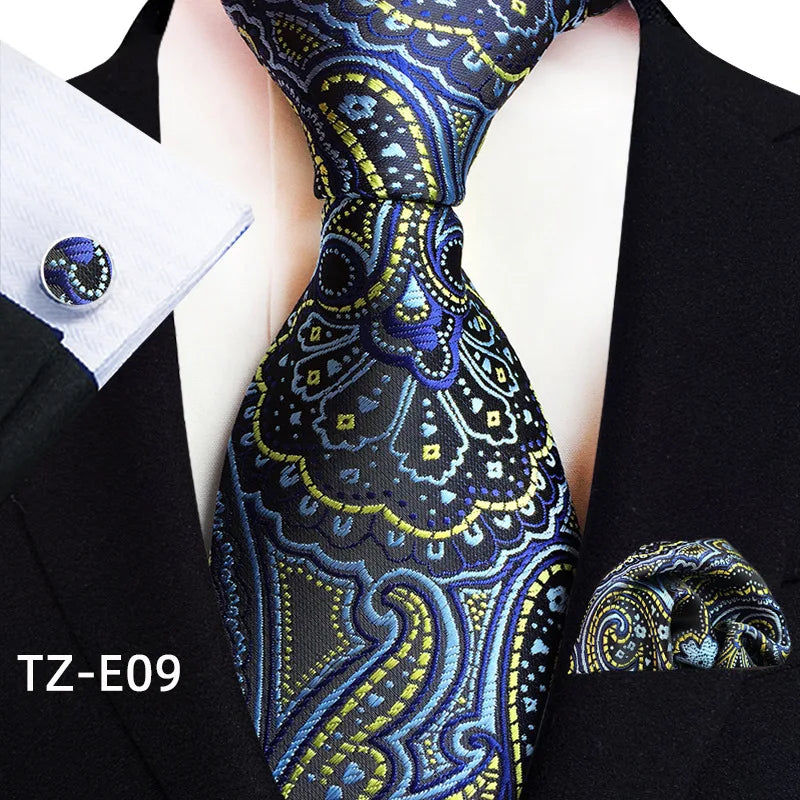 Royal Striped Paisley Pocket Square Cufflinks Necktie