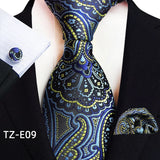Royal Striped Paisley Pocket Square Cufflinks Necktie