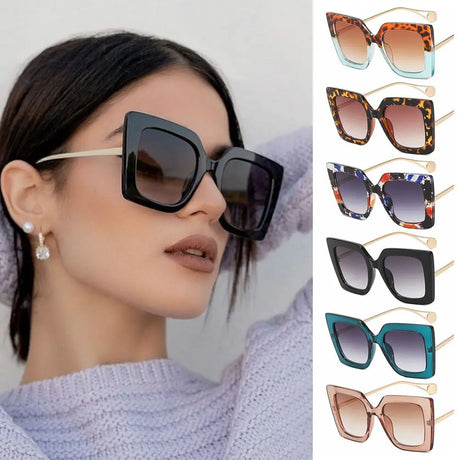 Square Frame Anti Blue Light Oversized Sunglasses