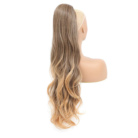 Ombre Blonde Weave Ponytail Clip In Hair Extension Synthetic Wig