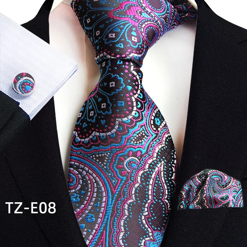 Royal Striped Paisley Pocket Square Cufflinks Necktie