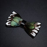 Green Fashion Handmade Feather Bowtie Suit Accessories