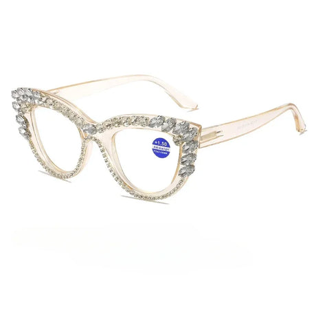 Trendy Diamond Inlaid Presbyopia Cat Eye Eyewear