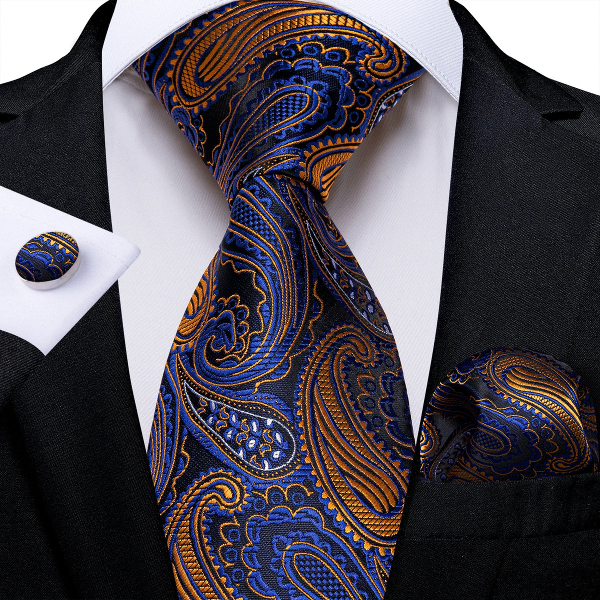 Plaid Classic 8cm Business Pocket Square Cufflinks