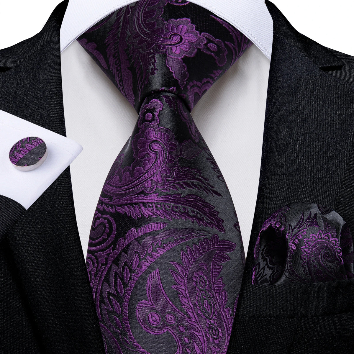 Plaid Classic 8cm Business Pocket Square Cufflinks