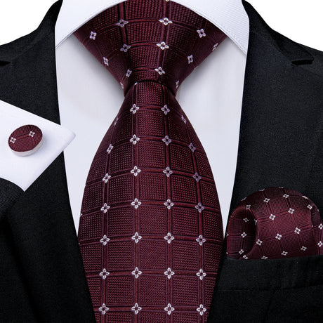 Plaid Classic 8cm Business Pocket Square Cufflinks