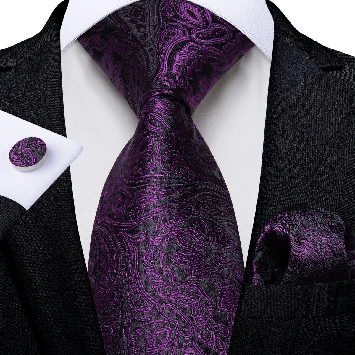 Plaid Classic 8cm Business Pocket Square Cufflinks