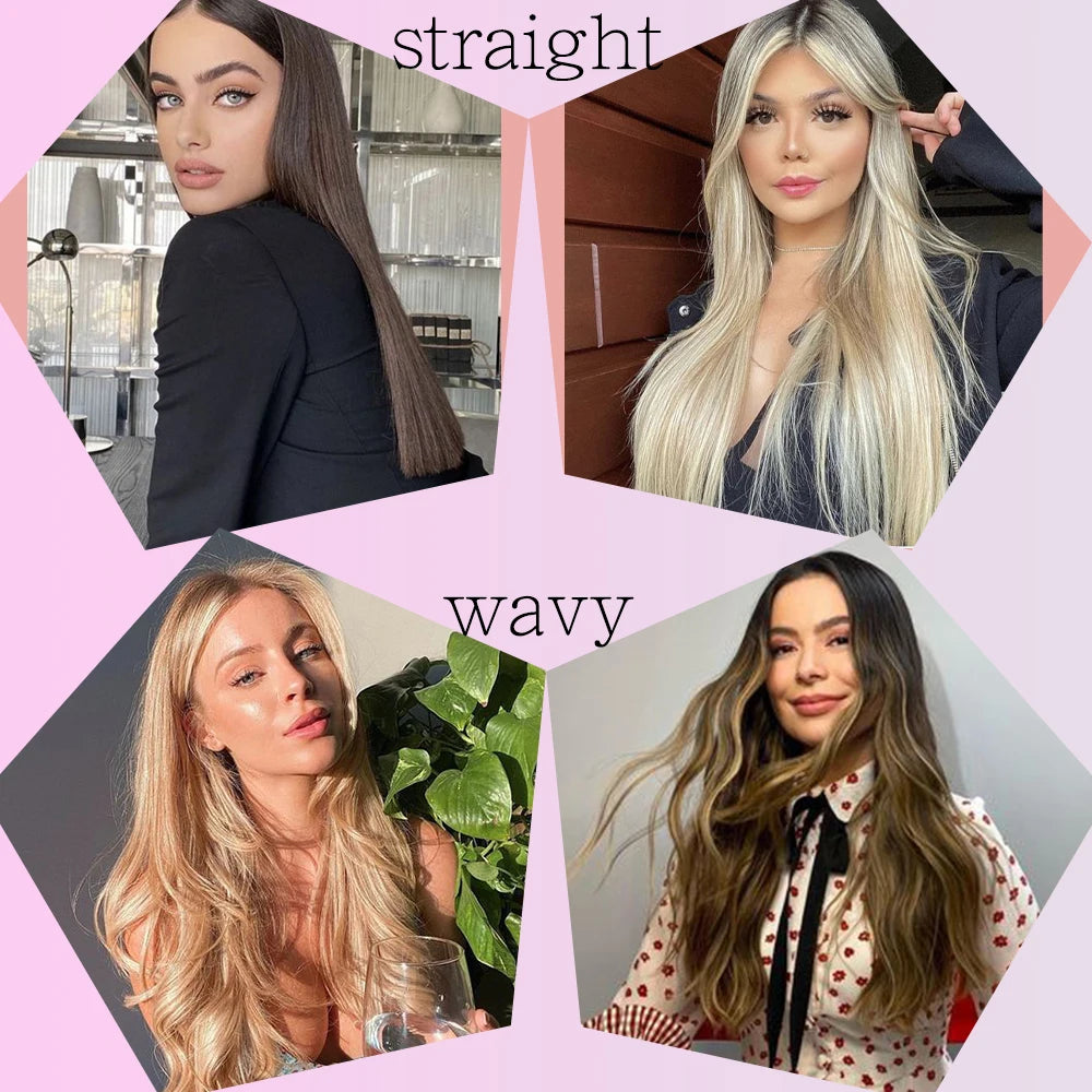 Synthetic No Clip Wave Hair Extensions