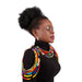 African Printed Fabric Tassel Necklace