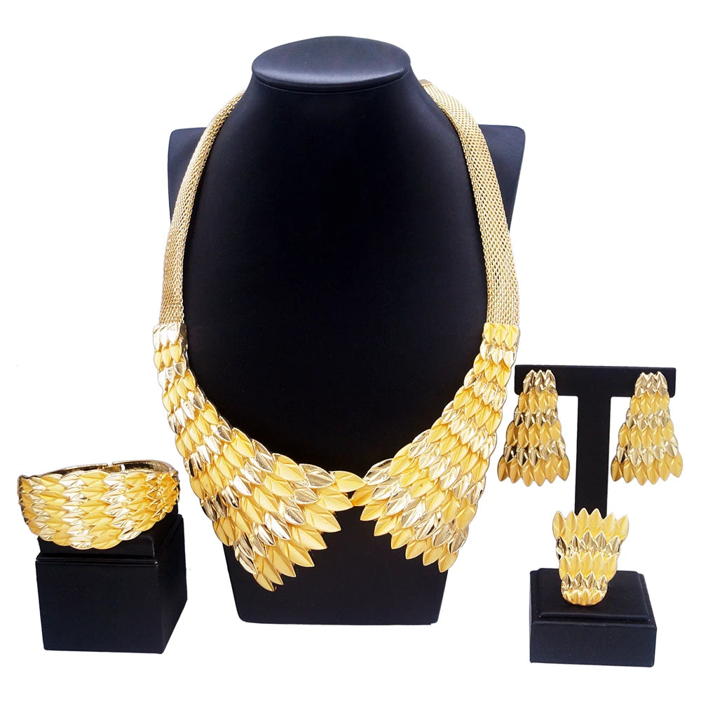 Feather Shape Jewelry Set