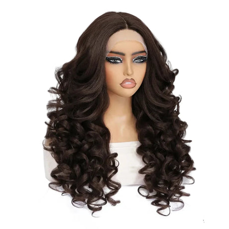 Light Black HD Curly Pre Plucked 13X5X1 Latisha Synthetic Wigs