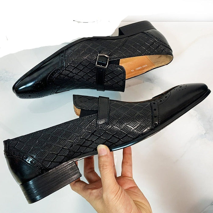 Genuine Leather Black Men Shoes