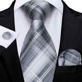 Plaid Classic 8cm Business Pocket Square Cufflinks