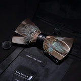Brown Fashion Handmade Feather Bowtie Suit Accessories