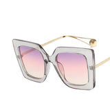 Retro Fashion Design Gradient Oversized Sunglasses