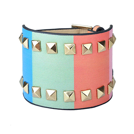 Colorful Studded Punk Rock Bracelet