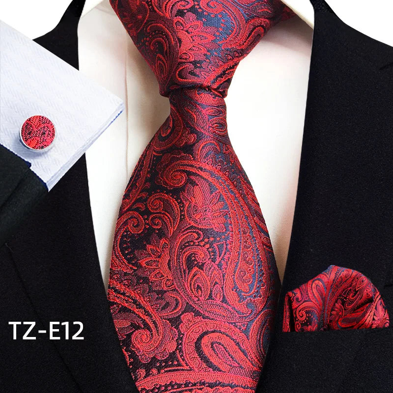 Royal Striped Paisley Pocket Square Cufflinks Necktie