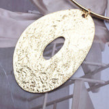 Oval Golden Metal Choker Necklace Set