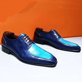 Blue Leather Men Shoes