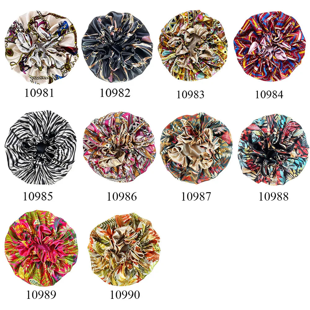 New Satin Lined Bonnet Sleep Cap Bonnet