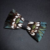 Green Fashion Handmade Feather Bowtie Suit Accessories