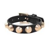 Punk Alloy Rivet Leather Bracelet