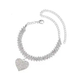 Shining Crystal Heart Anklet