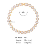 Bling Round Crystal Cuban Necklace Set