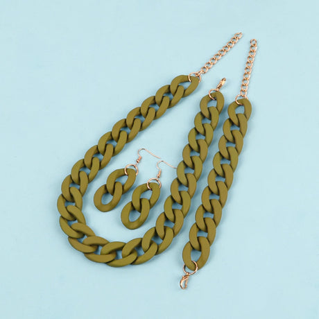 Colorful Speckled Chain Necklace Set