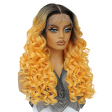 Orange HD Curly Pre Plucked 13X5X1 Latisha Synthetic Wigs