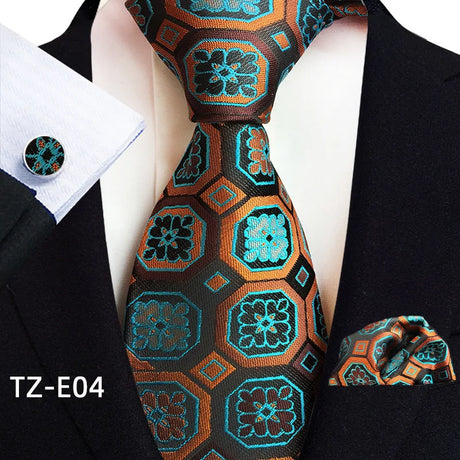 Royal Striped Paisley Pocket Square Cufflinks Necktie