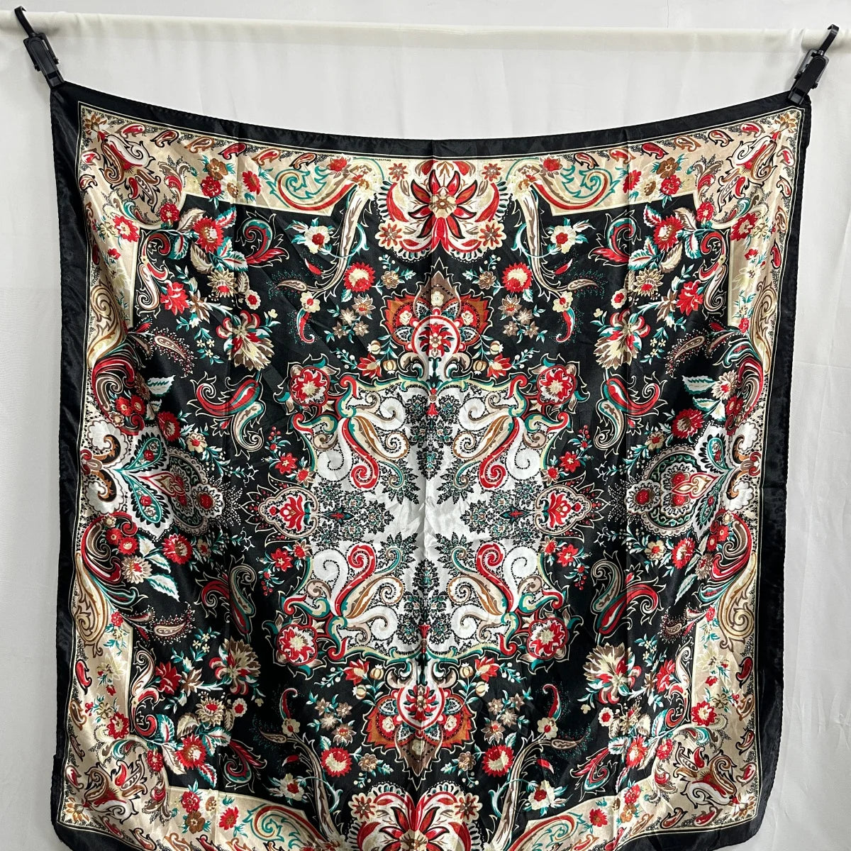 90cm Women Luxury Satin Print Hijab Scarves