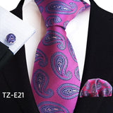 Royal Striped Paisley Pocket Square Cufflinks Necktie