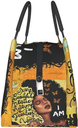 African Woman Reusable Thermal Lunch Bag