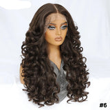 Brown HD Curly Pre Plucked 13X5X1 Latisha Synthetic Wigs