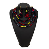 African Rope Necklace Fabric Set