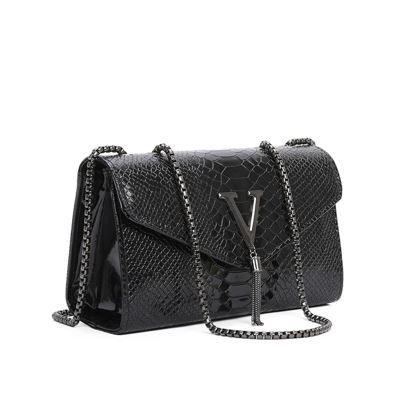 Leather Chain Crossbody Bag