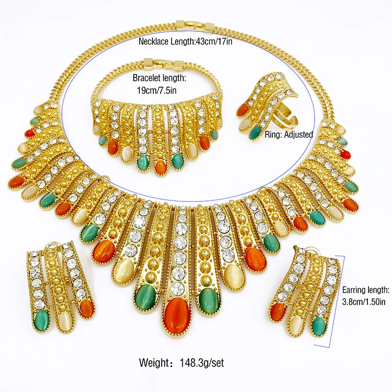 Opal multi-coloured Necklace Set