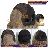 Size of 6x4 Curly Wave Synthetic Pre-cut Lace Wig